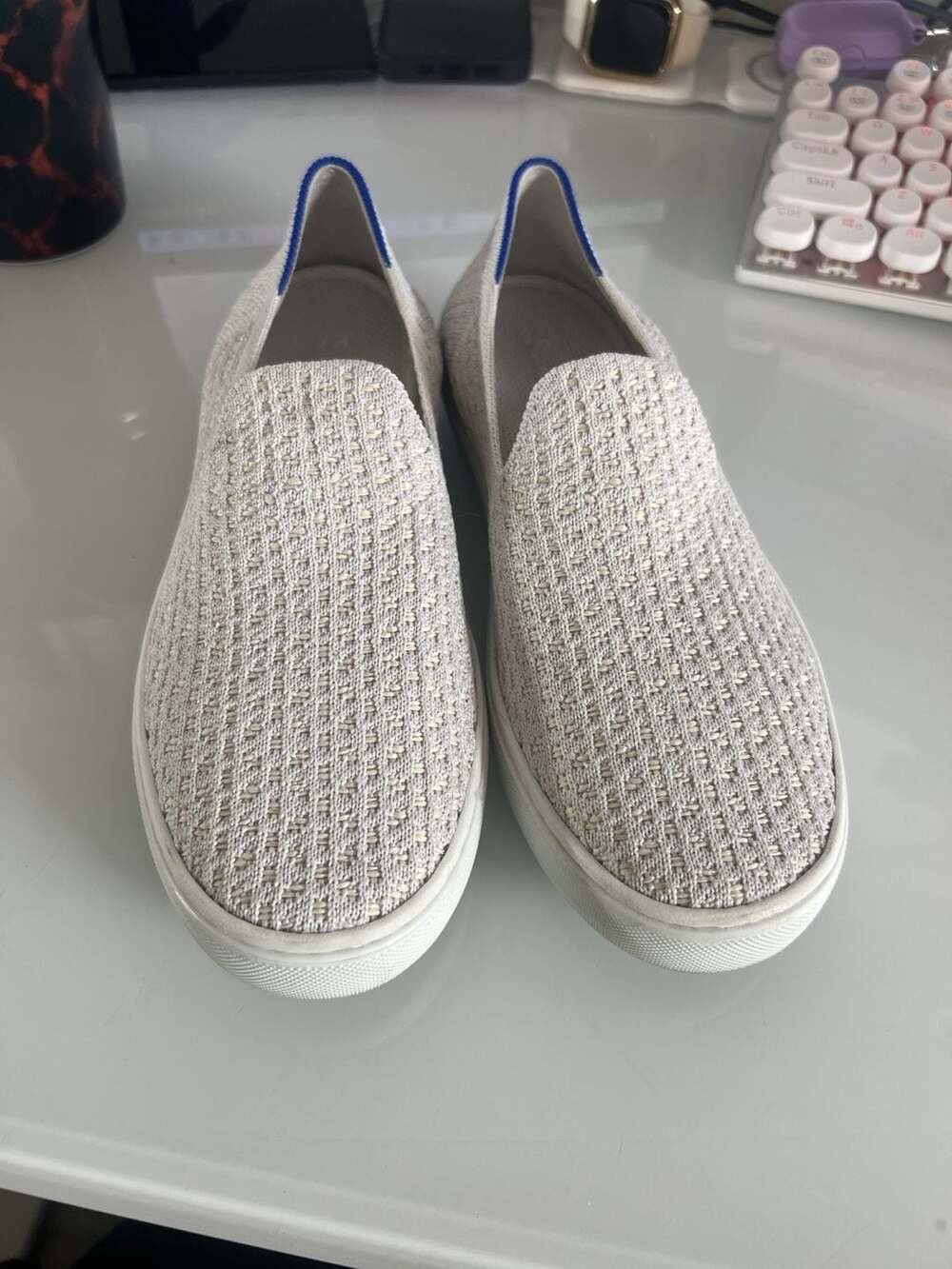Rothy's The Slip-On Sneaker Size 6 Cream Woven